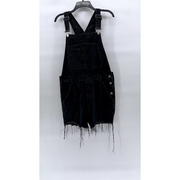 Women's Black Denim Overalls - Picture 1 of 11